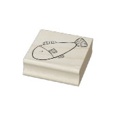 Cute Whimsical Cartoon Vis Rubberen Stempel (Stempel)