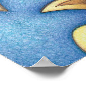 Cute Whimsical Cat and Mouse Moon Art Poster (Hoek)