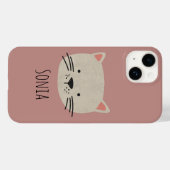 Cute Whimsical Cat Face Case-Mate iPhone Case (Achterkant (horizontaal))
