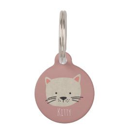 Cute Whimsical Cat Face Huisdierpenning