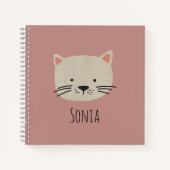Cute Whimsical Cat Face Notitieboek (Voorkant)