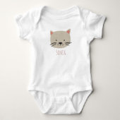 Cute Whimsical Cat Face Romper (Voorkant)