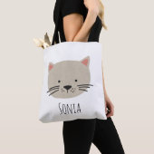 Cute Whimsical Cat Face Tote Bag (Dichtbij)