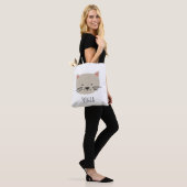 Cute Whimsical Cat Face Tote Bag (Op model)