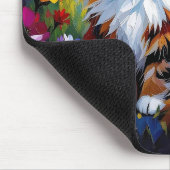 Cute Whimsical  Cat, Flowers and Butterflies Muismat (Hoek)