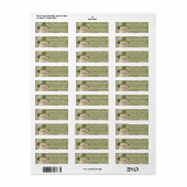 Cute Whimsical  Cat Green Pet Stippen & Hearts Etiket (Full Sheet)