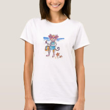 Cute Whimsical Cat op de strand