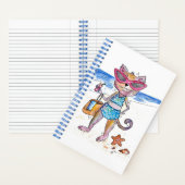Cute Whimsical Cat op het strand Spiral Notitieboe Notitieboek (Binnen)