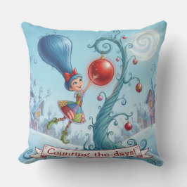 Cute Whimsical Christmas Counting the days - Kussen