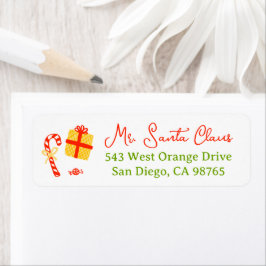 Cute Whimsical Christmas CUSTOM Return Address Etiket