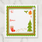 Cute Whimsical Christmas HAPPY HOLIDAYS To From Bedankjes Labels (Achterkant)