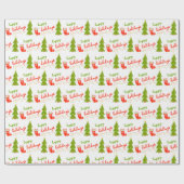 Cute Whimsical Christmas Icons HAPPY HOLIDAYS Cadeaupapier (Vlak)