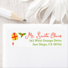 Cute Whimsical Christmas Return Address Custom Etiket