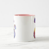 Cute Whimsical Colorful Cat Tweekleurige Koffiemok (Center)