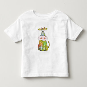 Cute Whimsical Colorful Cow Kinder Shirts