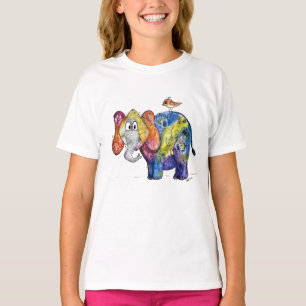 Cute Whimsical Colorful Elephant T-Shirt