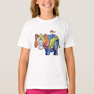 Cute Whimsical Colorful Elephant T-Shirt