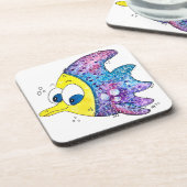 Cute Whimsical Colorful Fish Bier Onderzetter (Linkerzijde)