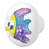 Cute Whimsical Colorful Fish Keramische Knop (Rechts)