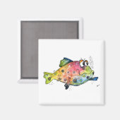 Cute Whimsical Colorful Fish Magneet (Voorkant / Achterkant)