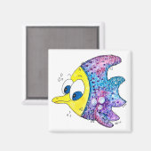 Cute Whimsical Colorful Fish Magneet (Voorkant / Achterkant)