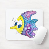 Cute Whimsical Colorful Fish Muismat (Met muis)