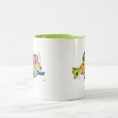 Cute Whimsical Colorful Fish Tweekleurige Koffiemok (Center)