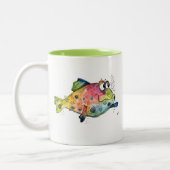 Cute Whimsical Colorful Fish Tweekleurige Koffiemok (Links)