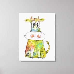Cute Whimsical Colorful Koe Canvas Print