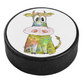 Cute Whimsical Colorful Koe Hockey Puck (3/4)