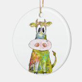 Cute Whimsical Colorful Koe Keramisch Ornament (Links)