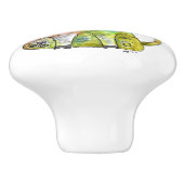 Cute Whimsical Colorful Koe Keramische Knop (Zijkant)