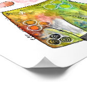 Cute Whimsical Colorful Koe Poster (Hoek)