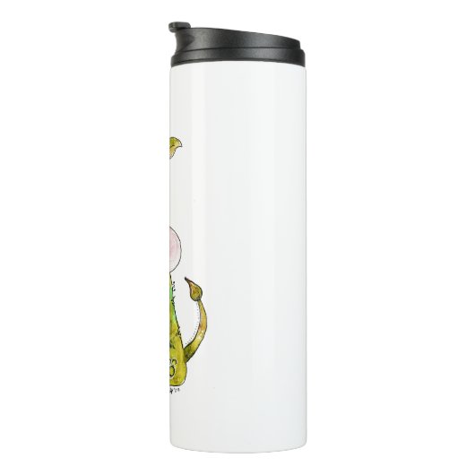 Cute Whimsical Colorful Koe Thermosbeker (Geroteerd rechts)