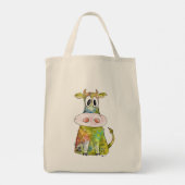 Cute Whimsical Colorful Koe Tote Bag (Achterkant)