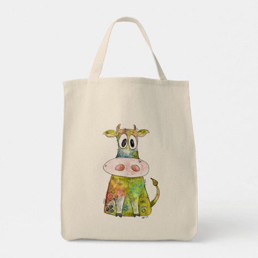Cute Whimsical Colorful Koe Tote Bag (Achterkant)