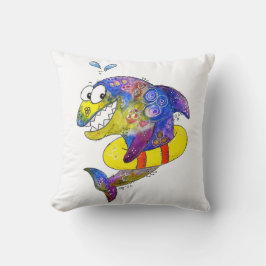 Cute Whimsical Colorful Shark in Float Kussen