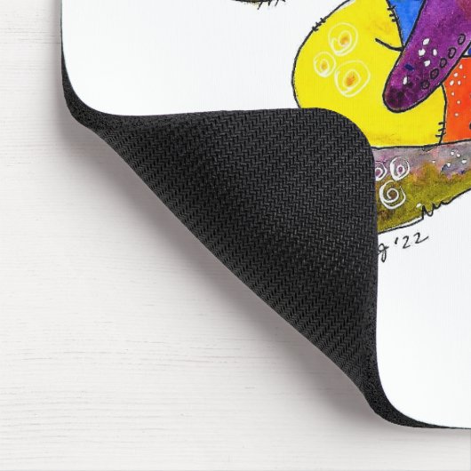 Cute Whimsical Colorful Shark in Float Muismat (Hoek)