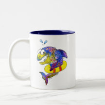 Cute Whimsical Colorful Shark in Float