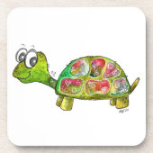 Cute Whimsical Colorful Turtle Bier Onderzetter (Voorkant)