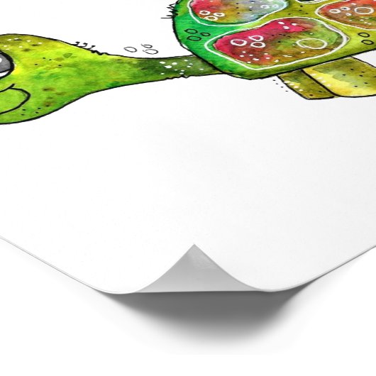 Cute Whimsical Colorful Turtle Poster (Hoek)