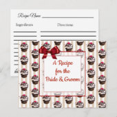 Cute Whimsical Cupcake Wedding Recipe Kaart (Voorkant / Achterkant)