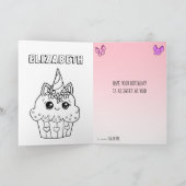 Cute Whimsical Cupcakes Girl's Birthday Kaart (Binnen)