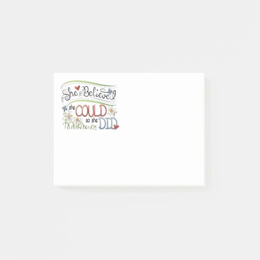 Cute Whimsical dacht ze dat ze kon Post-it® Notes (Voorkant)