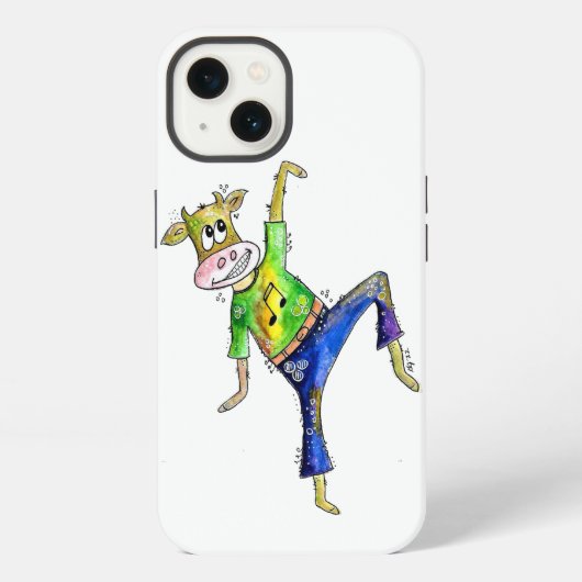 Cute Whimsical Dancing Koe iPhone Hoesje (Achterkant)