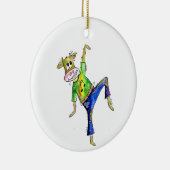 Cute Whimsical Dancing Koe Keramisch Ornament (Rechts)