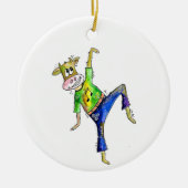 Cute Whimsical Dancing Koe Keramisch Ornament (Voorkant)