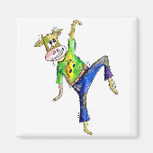 Cute Whimsical Dancing Koe Magneet (Voorkant)