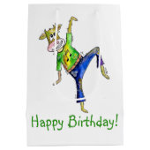 Cute Whimsical Dancing Koe Medium Cadeauzakje (Achterkant)