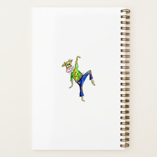 Cute Whimsical Dancing Koe Notitieboek (Achterkant)